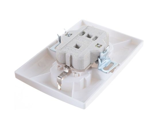 Двойная розетка с заземлением с защитными шторками, белая UNIVersal Севиль C0050 – изображение 2