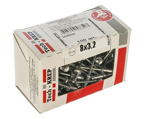 Заклепка 3.2х8, 100шт - коробка Tech-Krep 102282 – изображение 2