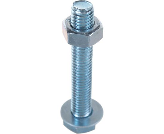Болт Tech-Krep DIN933 с шестигранной головкой, оцинкованный М8х50 + гайка + шайба 4 шт - пакет 114053 – изображение 2