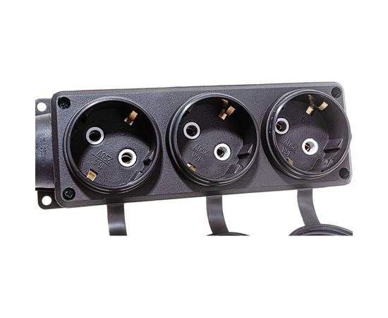 Однофазная 3-х местная колодка с заглушками, каучук UNIVersal 1323 – изображение 2