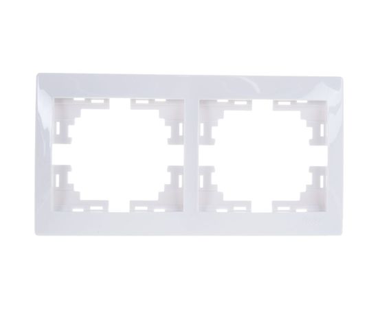 Двухместная горизонтальная рамка LEZARD MIRA б/ вст белый 701-0200-147 