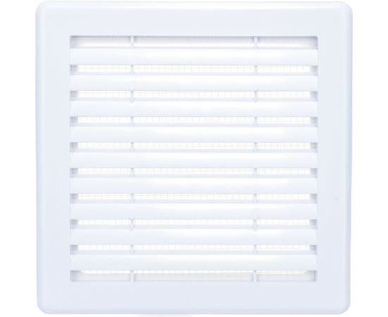 Решетка разъемная с москитной сеткой (180х180х8 мм; наклонные жалюзи) Эвент Э1818Р 
