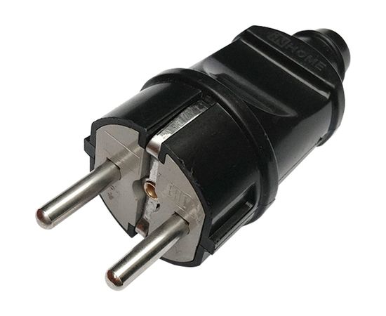 Вилка IN HOME прямая с з/к 16А черная 4240 4690612009025 