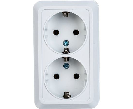 Двойная розетка открытой установки 2П+3 IP20 16А, белая TDM Ладога SQ1801-0019 