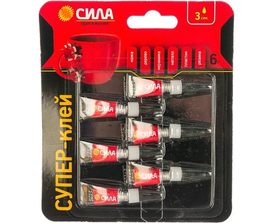 Сверхпрочный супер-клей 1 гр.х 6 шт. BL-6 СИЛА SBL1-6 C0045533 