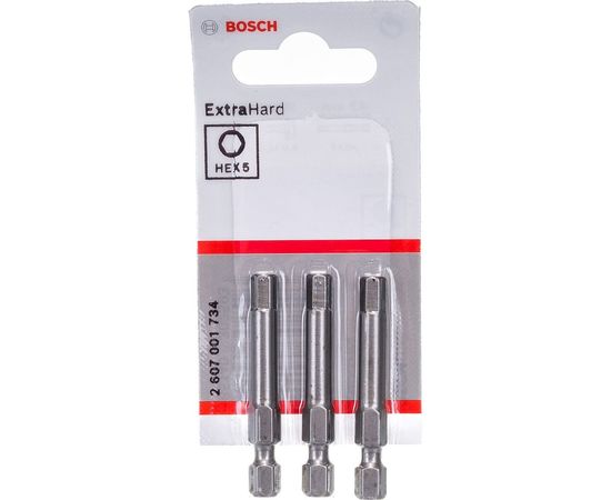 Бита для гайковёртов (49 мм; 3 шт) HEX5 XH Bosch 2607001734 