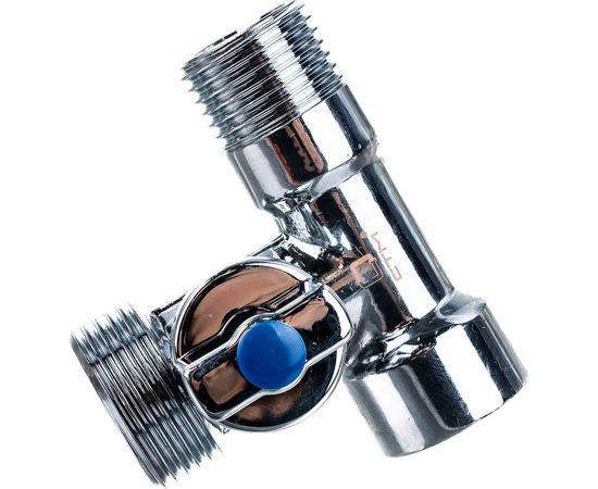 Шаровой кран для бытовых приборов СТМ 1/2х3/4х1/2", г/ш/ш, флажок, хром CA3H1234 – изображение 4