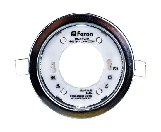 Встраиваемый потолочный светильник FERON 15W 230V GX53, хром без лампы, DL53 28454 – изображение 6