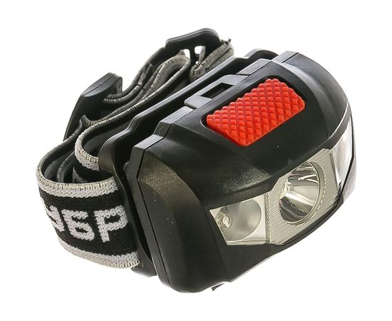 Налобный светодиодный фонарь 1Вт, 80Лм +2LED, 4 режима, 3ААА Зубр МАСТЕР 56436 – изображение 5