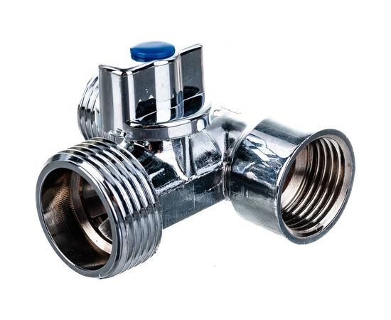 Шаровой кран для бытовых приборов СТМ 1/2х3/4х1/2", г/ш/ш, флажок, хром CA3H1234 – изображение 3