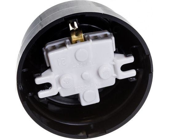 Розетка Bylectrica РА16-0202 1-местная с заз. контакт. 16А ОУ, серия РЕТРО, черный – изображение 4