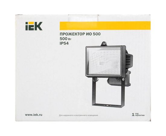 Прожектор IEK, FLИО, 500, IP54, ИЭК, черный LPI01-1-0500-K02 – изображение 2