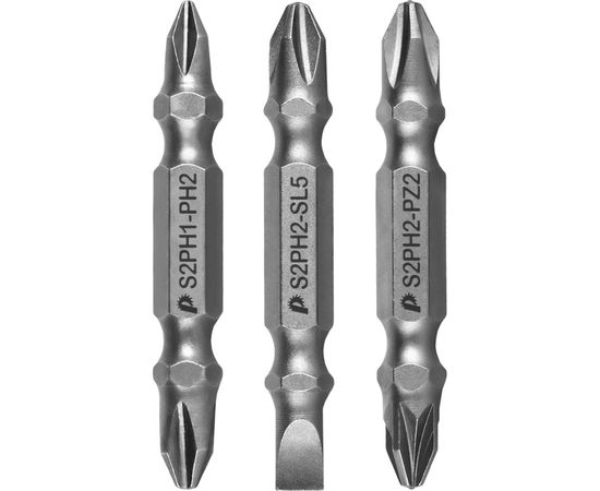 Набор бит Мастер (3 шт; PH2-PZ2, PH2-PH1, PH2-SL0.5x5 мм) ПРАКТИКА 776-362 – изображение 7