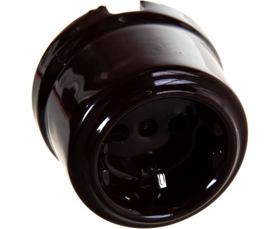 Розетка Retrika, ретро с заземляющим контактом коричневый RS-80002 – изображение 3