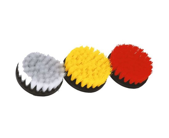 Набор щеток для уборки интерьера авто на шуроповерт AMR щетина 25 мм, диаметр 100 мм DW-CB021 