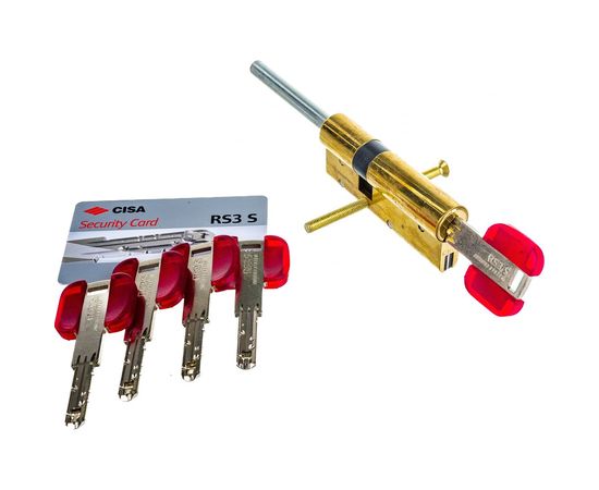 Цилиндровый механизм под вертушку CISA дл. шток RS3 OL3S7-90.66 80 мм/45+10+25, ЛАТУНЬ 22945 