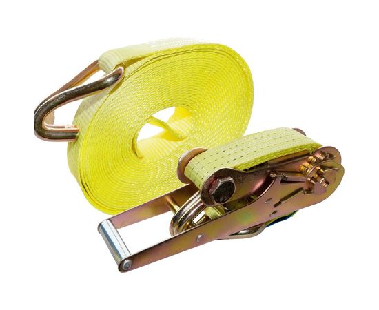 Стяжной ремень с крюками (75мм, 7т, 12м желтый) СТРОП-ПРО SP03031 