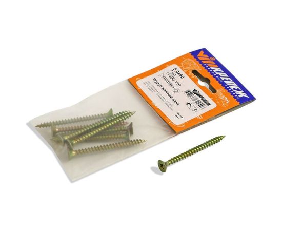 Шуруп VIPкрепеж желтый цинк 5,0х60 7шт 11390 VIP 