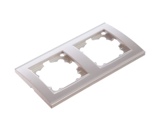 Рамка UNIVersal Бриллиант 2-х местная, горизонтальная, серебро 7949711 