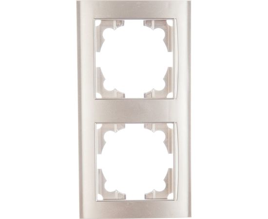 Рамка UNIVersal Бриллиант 2-х местная, горизонтальная, серебро 7949711 – изображение 2