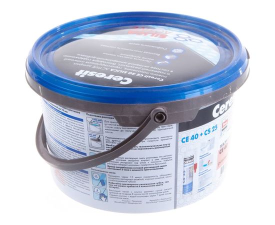 Затирка Ceresit Aquastatic СE 40 белая №01 ведро 2 кг 1/12/48 16376 – изображение 2