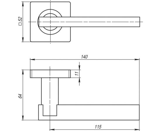 Раздельная ручка ARMADILLO ORBIS SQ004-21SN/CP-3 матовый никель/хром 20379 – изображение 3