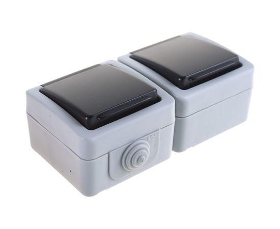 Двойная розетка LK Studio с з/к IP54 16А/250V серый LK AQUA 80008 – изображение 4