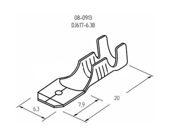 Плоская клемма REXANT штекер 6.3мм 0,5-1.5кв.мм 08-0913 – изображение 2