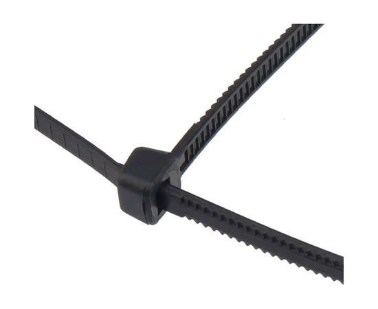 Нейлоновая хомут-стяжка с тройным замком REXANT 400x4,8 мм, черная, упаковка 100 шт. 67-0401 – изображение 4