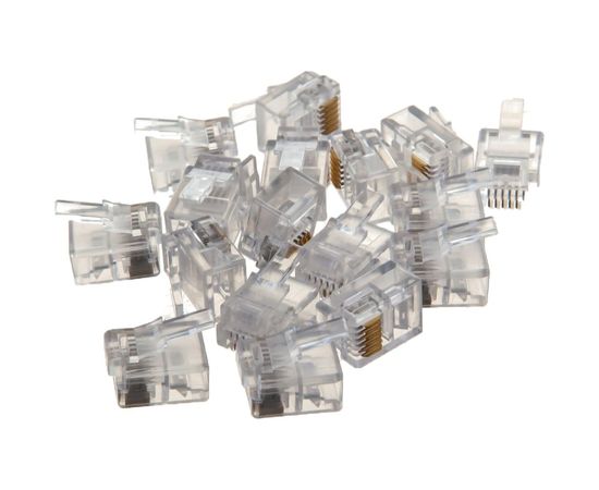 Коннектор телефонный TWT RJ-12 6P6C для розетки, 100 шт. в упаковке PL12-6P6C/100 – изображение 4