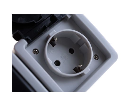 Двойная розетка LK Studio с з/к IP54 16А/250V серый LK AQUA 80008 – изображение 3