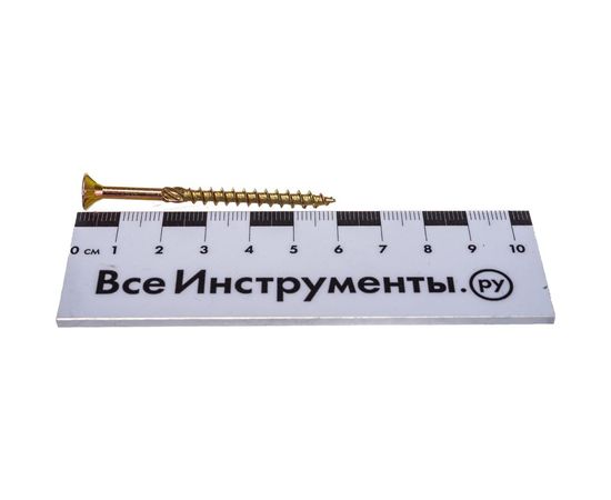Шуруп Rusconnect CS 04560 с/нарез. д/дерева, потай, 4,5х60, 200 шт. Желтый цинк 314560 – изображение 2
