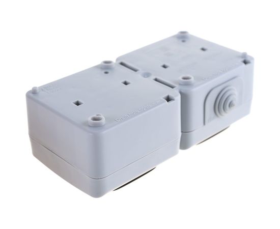 Двойная розетка LK Studio с з/к IP54 16А/250V серый LK AQUA 80008 – изображение 2