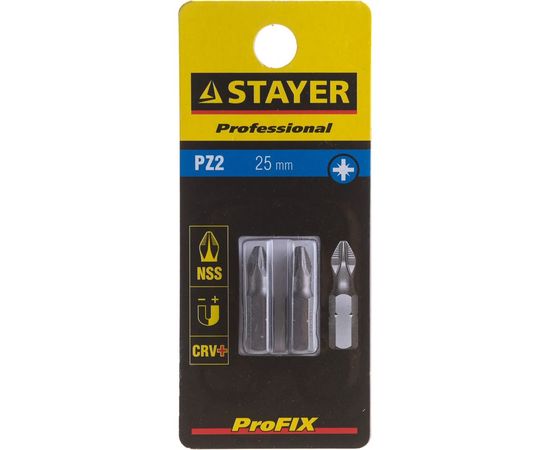 Биты (C 1/4; PZ 2; 25 мм; 2 шт.) STAYER 26221-2-25-02 – изображение 2