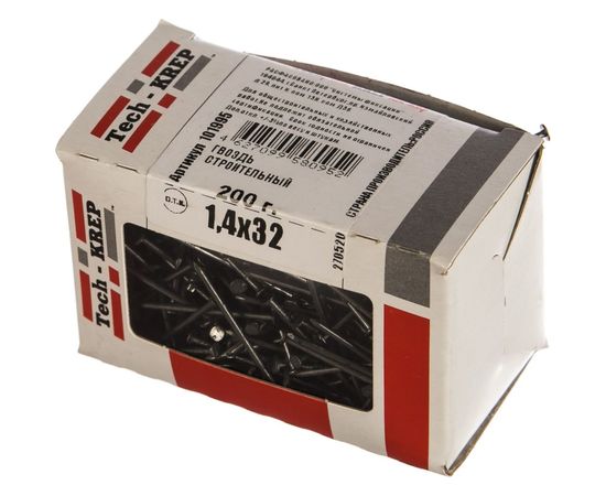 Строительный гвоздь 1.4х32, 200г - коробка Tech-Krep 101995 – изображение 2