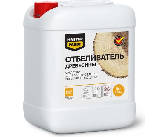 Отбеливатель древесины для восстановления естественного цвета и удаления синевы грибка плесени MASTER FARBE 5 кг mas11 