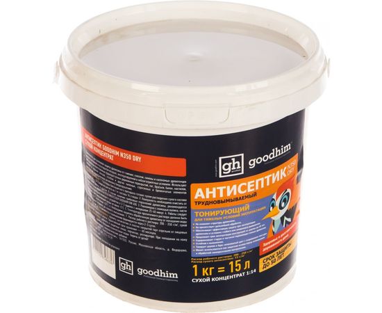 Тонирующий сухой концентрированный антисептик для наружных и внутренних работ Goodhim N350 Dry 1кг 58636 