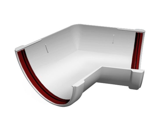 Угол желоба GrandLine 135 градусов, универсальный, ПВХ, белый 