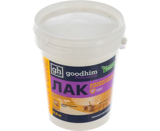 Пропитывающий лак для бани и сауны, полуглянцевый TEXTURE 500 - 0.9кг, готовый продукт Goodhim 28099 