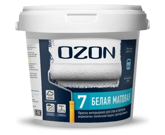 Акрилатно-латексная краска OZON 7 ВД-АК 233А 0.9л/1.3кг ВД-АК-233А-1,3 