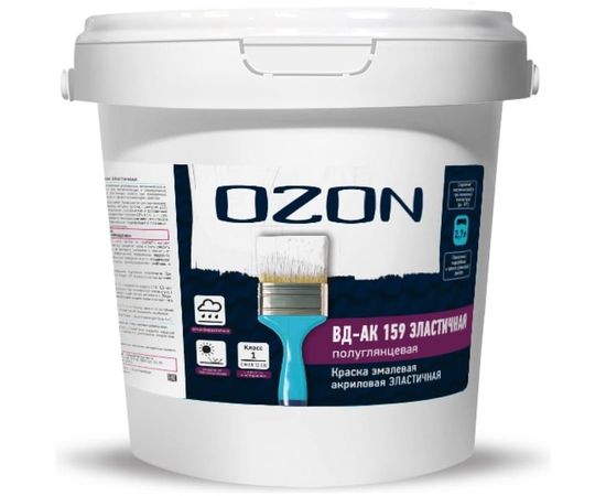 Универсальная акриловая эластичная эмаль OZON ВД-АК 159А 2.7л/3.3кг ВД-АК-159А-3,3 