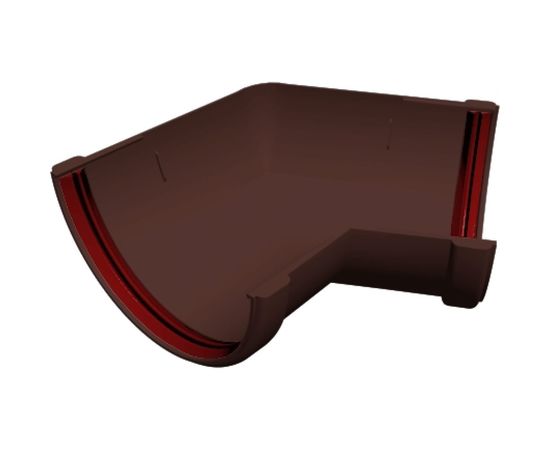 Угол желоба GrandLine 135 градусов, универсальный, ПВХ, шоколадный RAL 8017 