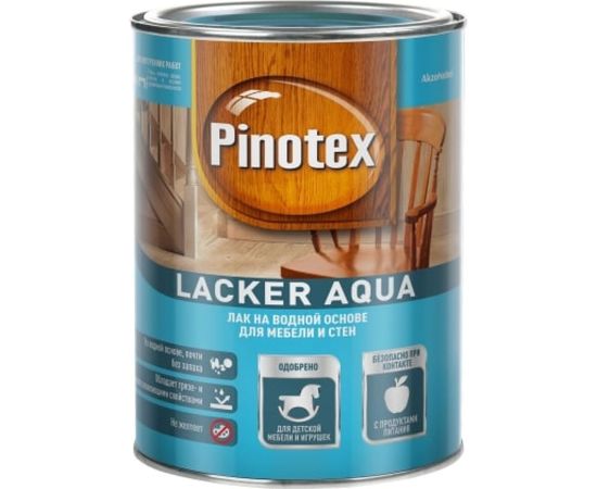 Лак PINOTEX LACKER AQUA 70 на водной основе для мебели и стен, д/вн.работ, глянцевый 1л 5254084 