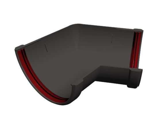 Угол желоба GrandLine 135 градусов, универсальный, ПВХ, графит RAL 7024 