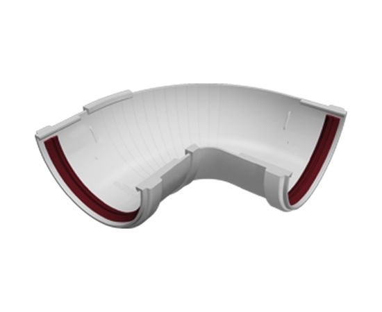 Угол желоба GrandLine составной, 90-150 градусов, ПВХ, белый 