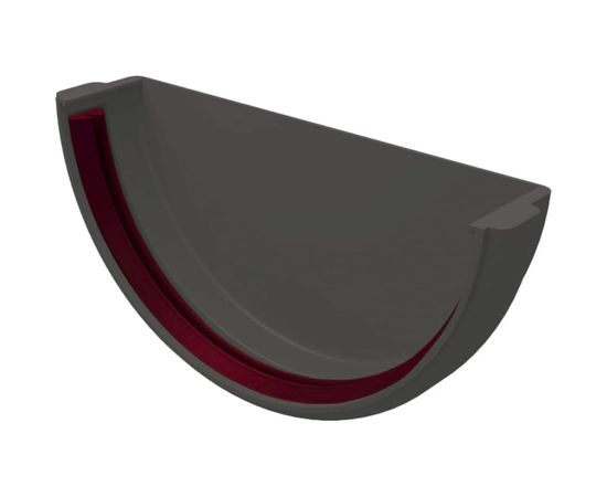 Заглушка желоба GrandLine универсальная, ПВХ, графит RAL 7024 