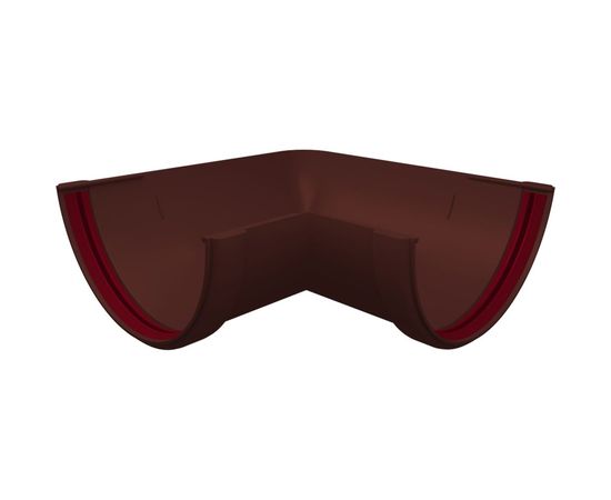 Угол желоба GrandLine 90 градусов, универсальный, ПВХ, шоколадный RAL 8017 