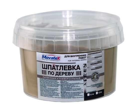 Шпаклевка по дереву (0.4 кг; орех светлый) Movatex Т16167 