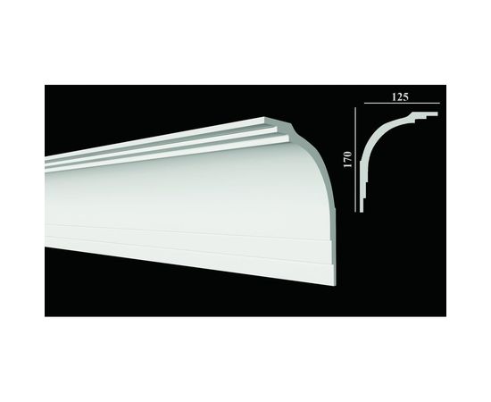 Потолочный карниз Decor-Dizayn ударопрочный влагостойкий под покраску 170Х125Х2000 мм DD511 – изображение 2