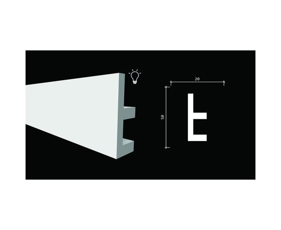 Потолочный карниз Decor-Dizayn ударопрочный влагостойкий под LED подсветку 50Х20Х2000 мм DD617 – изображение 2